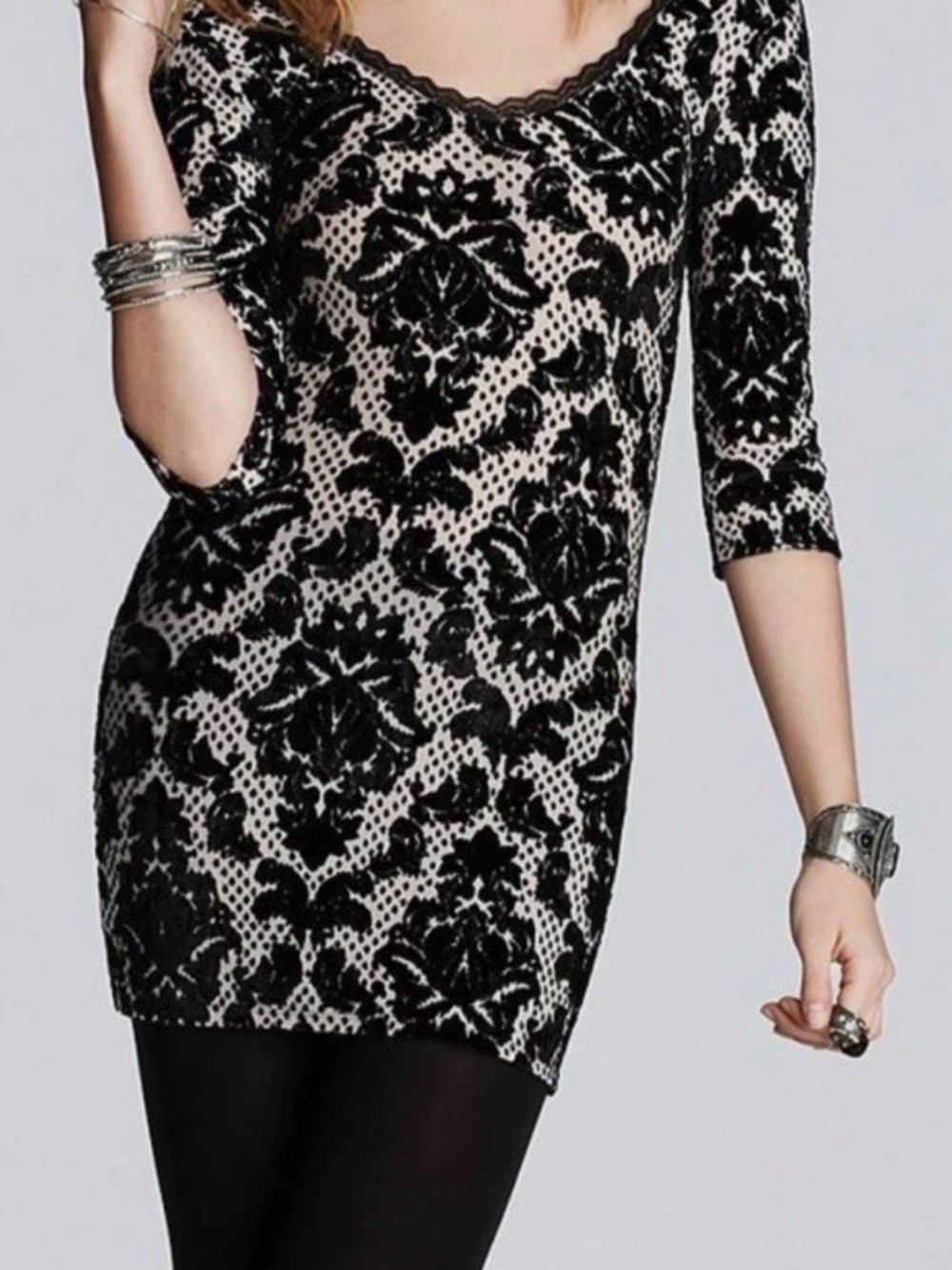 Small Free people Lace Burnout Velvet Dress lingerie night dress gown